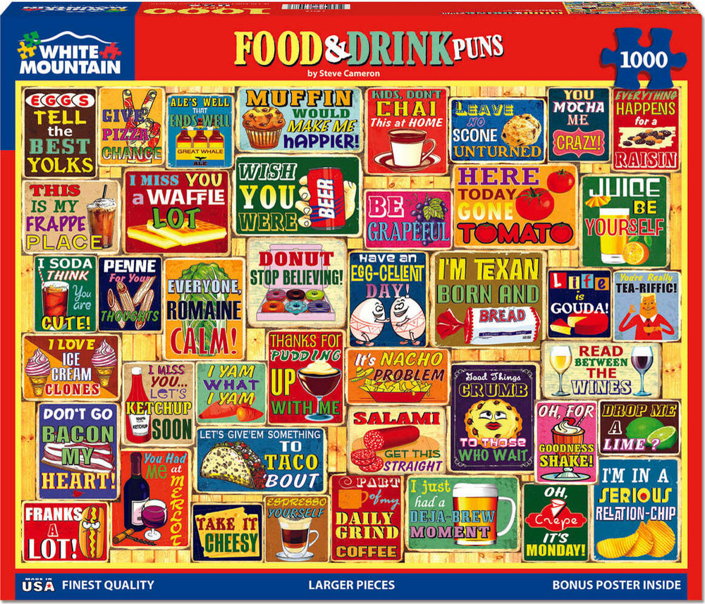 Food and Drink Puns - 1000 Piece Jigsaw Puzzle