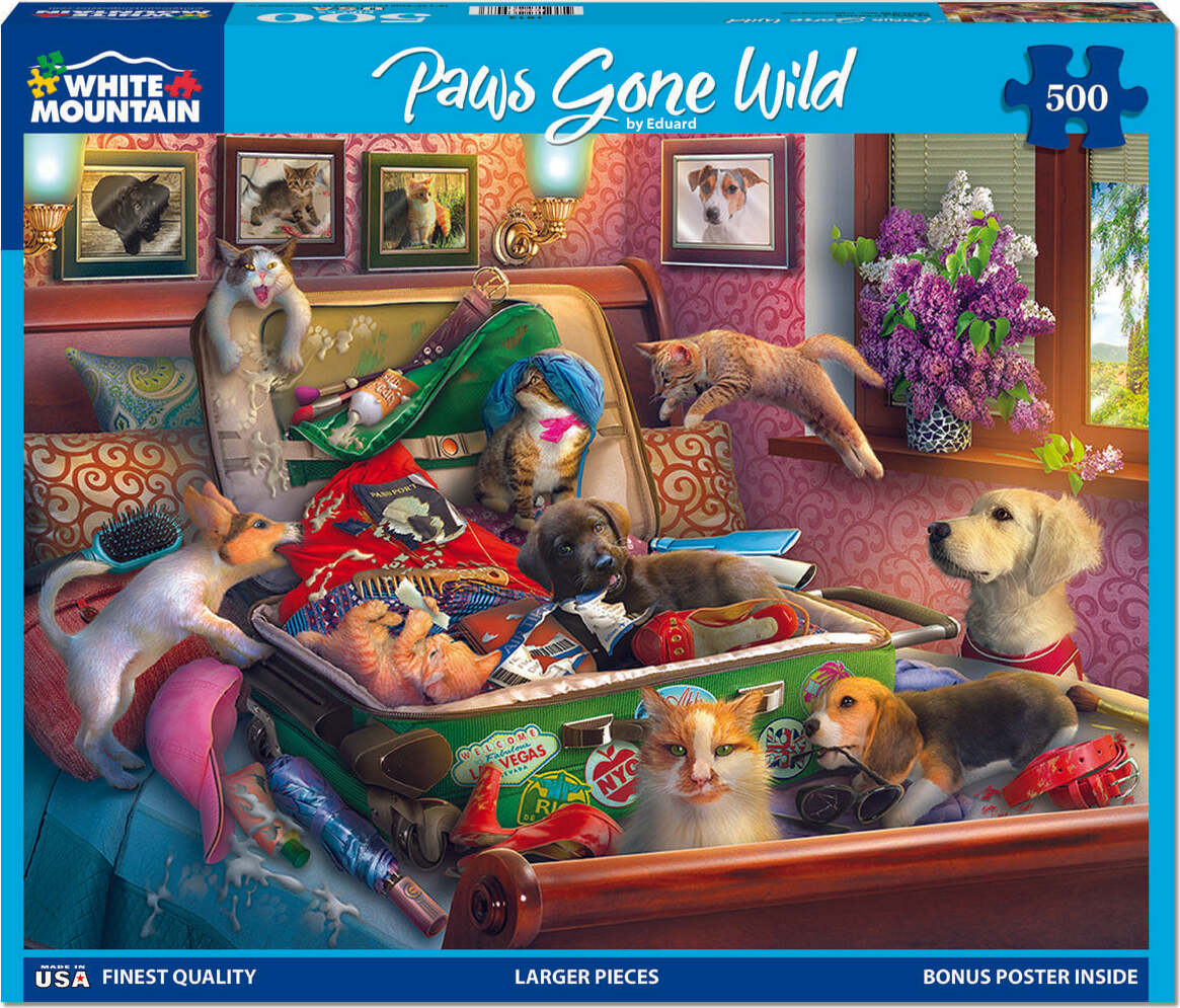 Paws Gone Wild - 500 Piece Jigsaw Puzzle